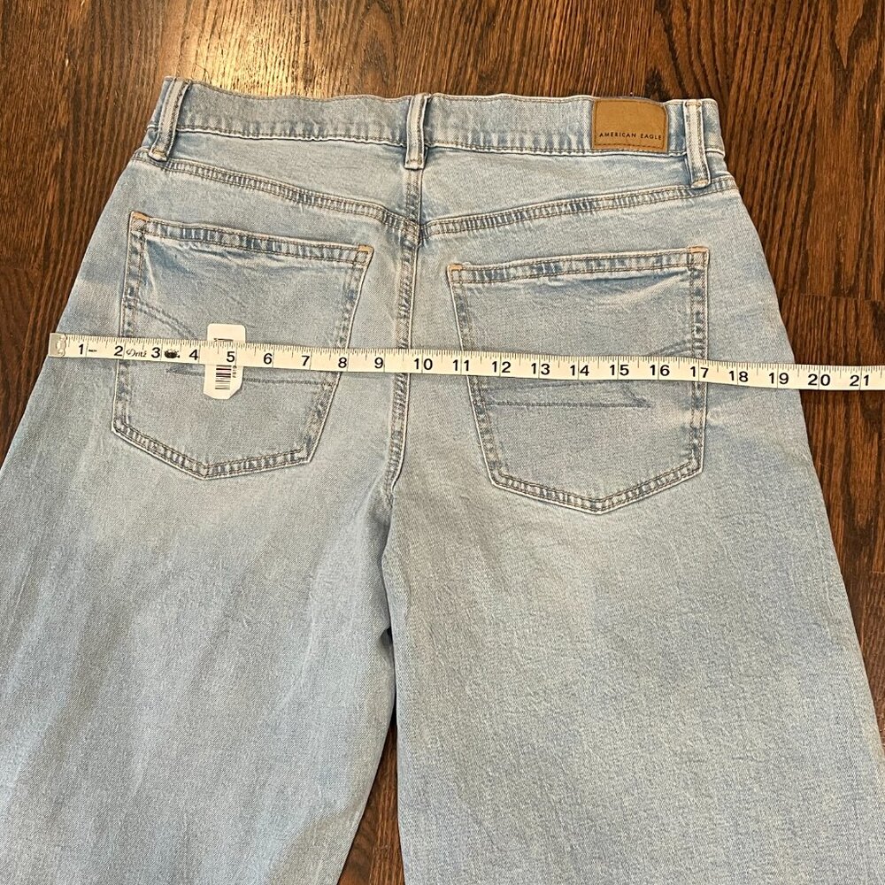 AE Women's Dreamy Drape Strigid Low-Rise Ultra Wide-Leg Jean, Lt Aglow, 2S, NWOT - Picture 11 of 11